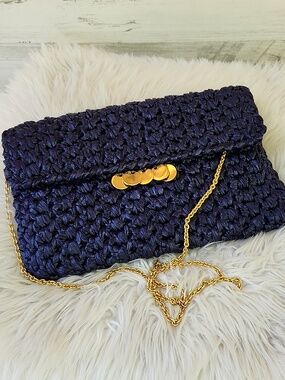 VTG RODO ITALIAN WOVEN RAFFIA CROSSBODY/CLUTCH BAG
